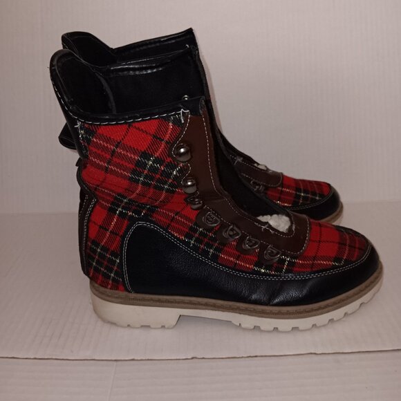 HOTKISS PLAID PRINT FAUX FUR BOOTS - Picture 6 of 13